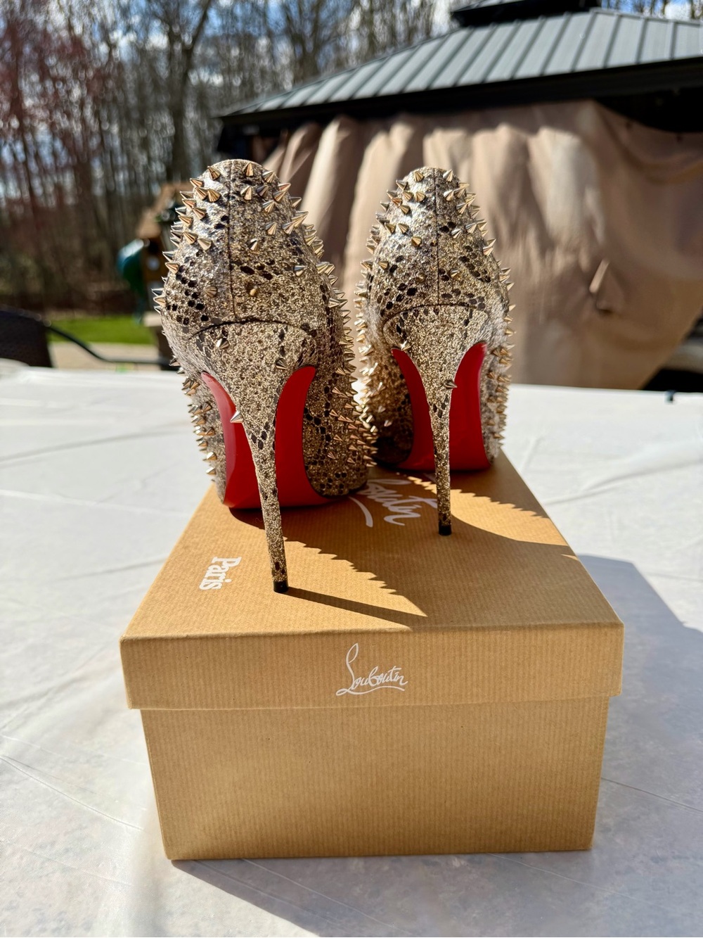 Christian Louboutin Snakeskin Pigalle Potpourri Strass 120 Pumps 39.5 - Picture 4 of 9